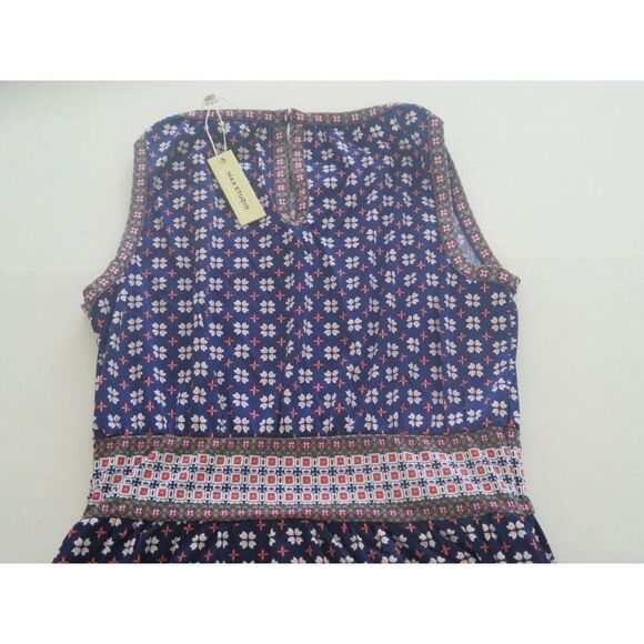 Max Studio 6903W69 Maxi Dress Size XSmall Sleeveless Navy Print NWT $98 - Picture 6 of 10